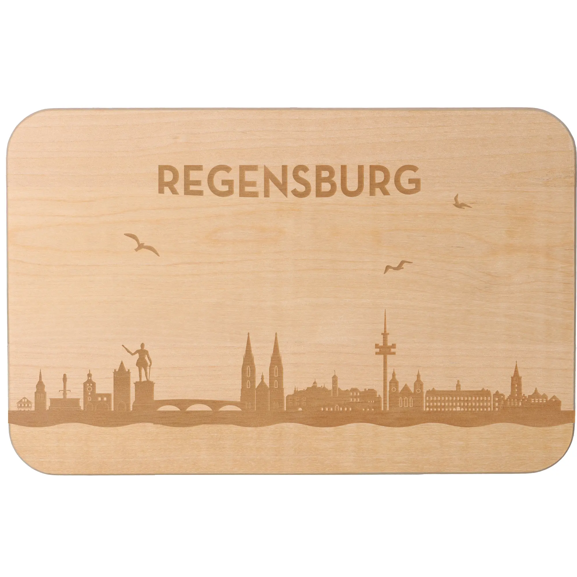 Frühstücksbrett Skyline Regensburg