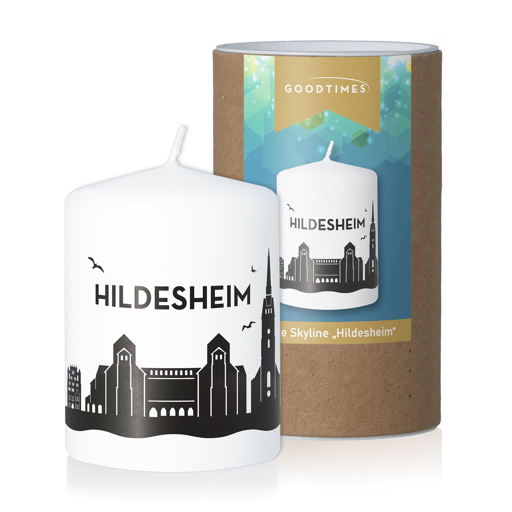 Stumpenkerze Skyline Hildesheim