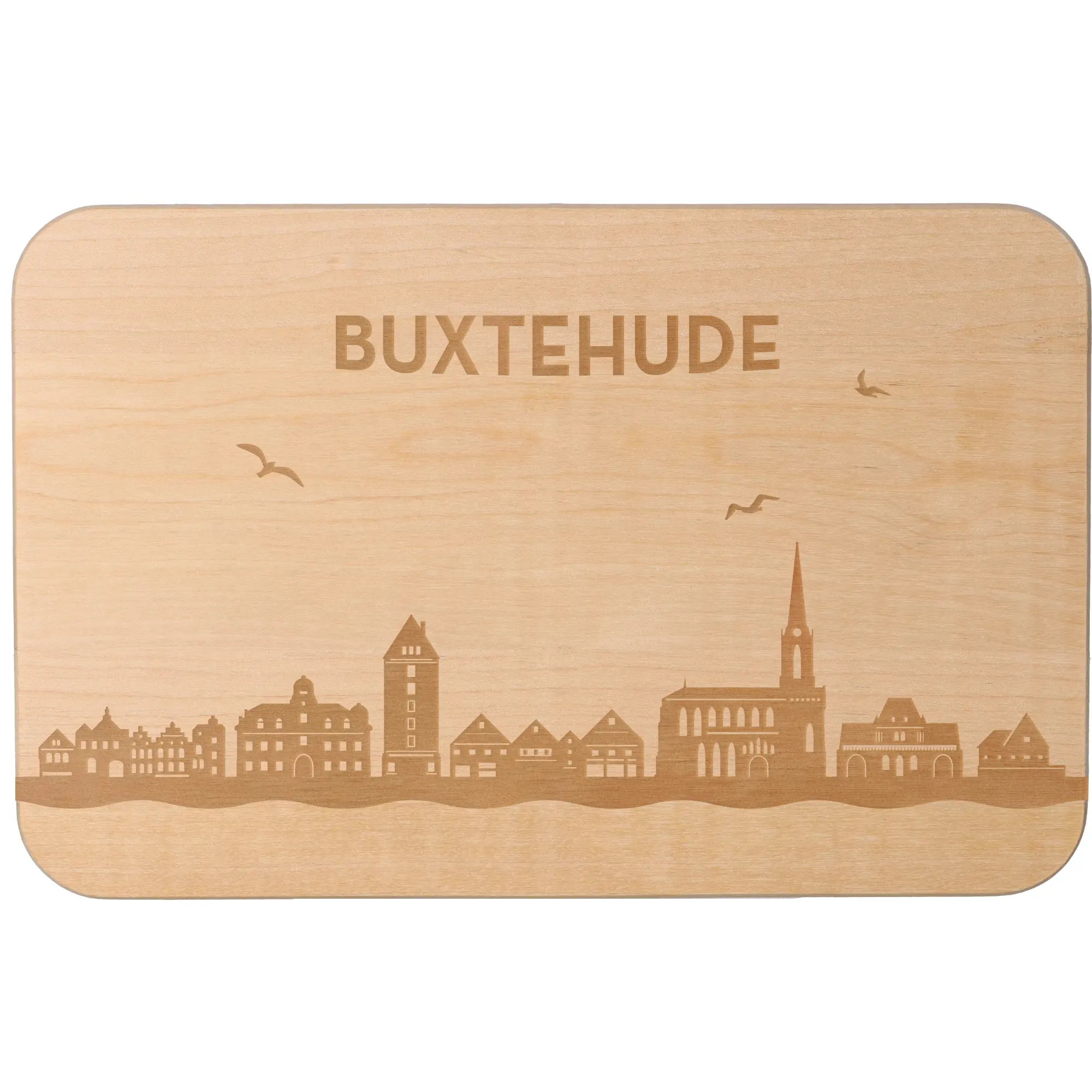 Frühstücksbrett Skyline Buxtehude