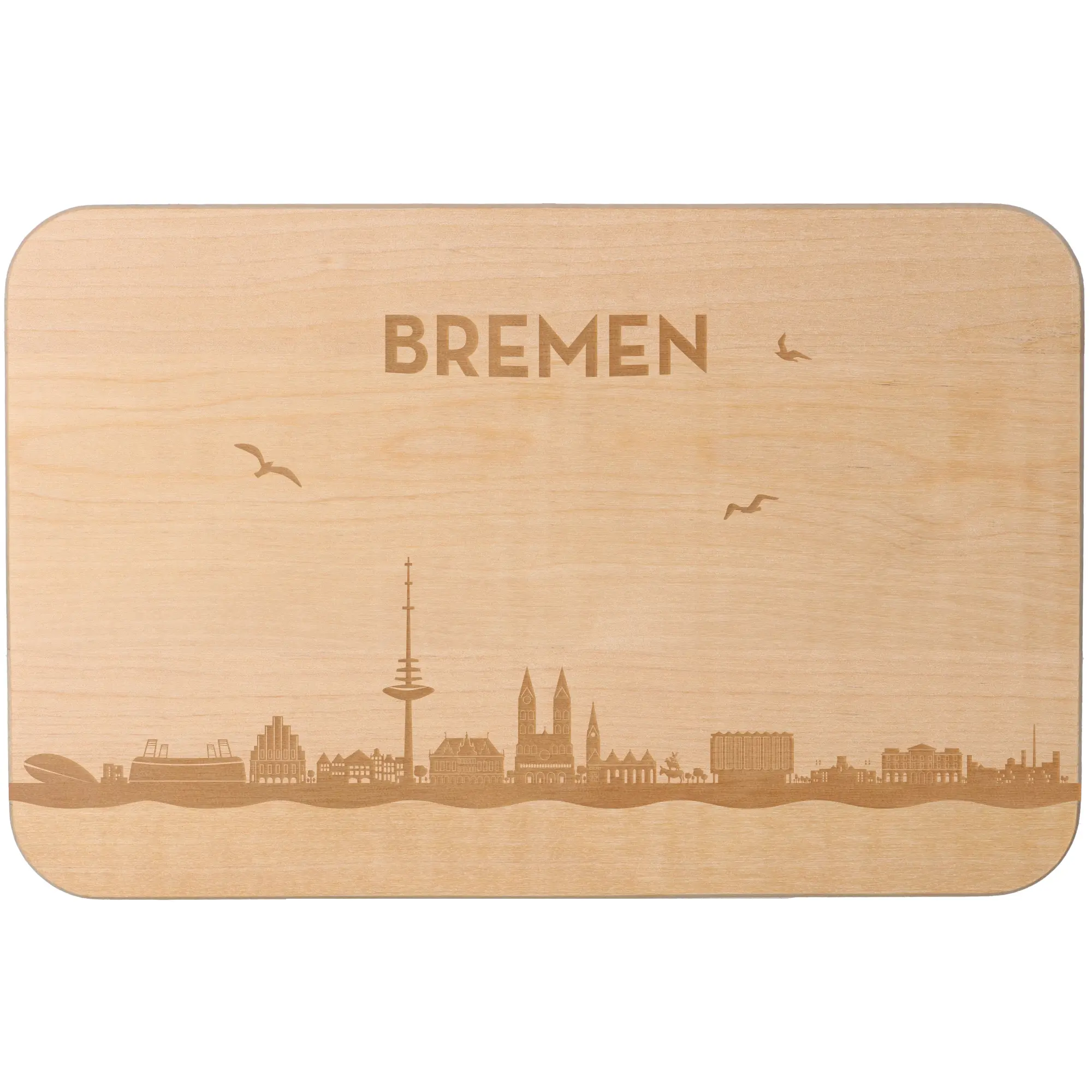 Frühstücksbrett Skyline Bremen